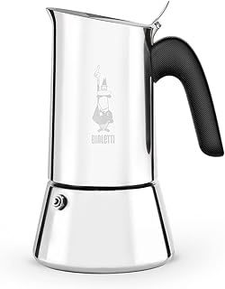Bialetti New Venus Caffettiera in Acciaio Inox, Adatta all'Induzione, Argento, 4 Tazze,Silver