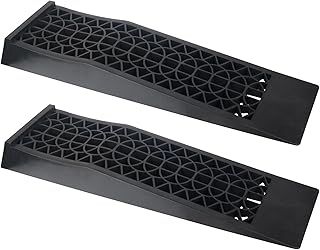 2pcs 5 Ton Heavy Duty Low Rise Car Ramps Plastic Kerb Ramps Car Lift Ramps for Car Service Home Garage Motorhome Level Wheel Ramps