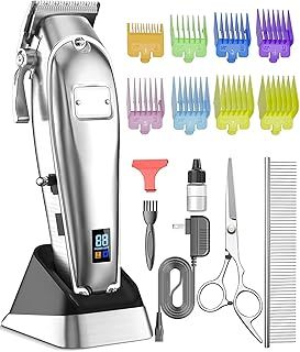 oneisall Dog Clippers Professional for Thick Hair,Cordless Metal Dog Grooming Kit for Cockapoos Poodles, 2 Speed Dog Grooming Clippers for Small Large Thick Coats Dog,6500 RPM Powerful Motor
