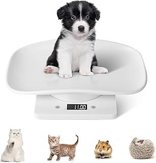 Digital Pet Scale, Small Animal Weight Scale Portable Electronic LED Scales, Multifunction Kitchen Scale(Max. 22 lbs), for Weighing Puppy/Kitten/Hamster/Hedgehog/Tortoise/Food