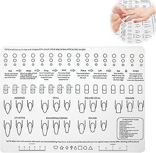 Acrylic Nail Training Mat, Nail Art Manicure Silicone Mat, Foldable Washable Table Pad Nail Practice Workspace Design Plate for DIY Application Practice Manicure Tools (K326-1)