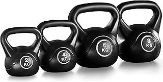 Yaheetech 20kg Kettlebell Set 4pcs Kettle Bell Weight Set 20kg Heavy Weights Sets - 2kg 4kg 6kg 8kg Kettlebells for Home Fitness Strength Training