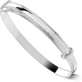 Old English Jewellers Solid Sterling Silver Baby Bangle with Bevelled Edge. Expanding Baby Bangle Sterling Silver Bangle Christening Gift