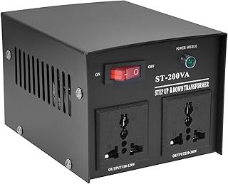 200W Voltage Transformer Output 110V - 120V & 220V - 240V Step Up & Down Voltage Converter UK to US & US to UK Voltage Transformer with UK Standard Plug Circuit Break Protection