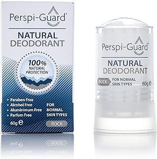 Perspi-Guard 100% Natural Aluminium Free Deodorant - Vegan Friendly Deodorant Stick Made from Naturally-Occurring Asian Tawas Crystals for Sweat Protection & Neutralising Odour-Causing Bacteria - 60g