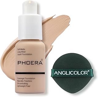 Face Foundation,Liquid Foundation,Foundation Full Coverage Long Lasting Perfect 30ml Matte Oil-Control Concealer 6 Colors Optional,Great Choice and Gift (#102 Nude, 30ml)
