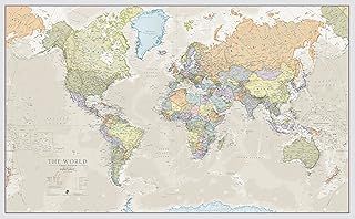 Huge Classic World Map Political Poster - Laminated/Encapsulated 197cm (w) x 116.5cm (h)
