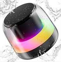 Portable Bluetooth Speaker, NEW Wireless Speaker with RGB LED Light, Dual Pairing, HiFi Stereo Sound, TF Card Play Support, Mini Portable Speaker for Travel, Outdoor, Party, Beach, Black