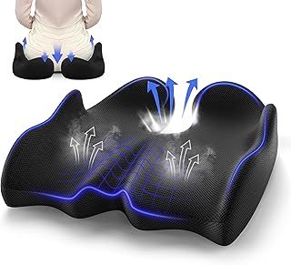VOXON X-Large Memory Seat Cushion for Office Chair Ergonomic Coccyx Cushion and Back Support, Pressure Relief for Hip, Sciatica, Memory Foam Seat Cushions for Gamming Chair, Car Seat, Wheelchair