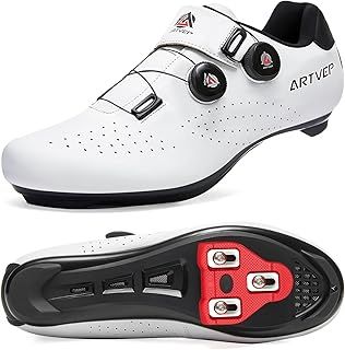 Mens Cycling Shoes Women Road Bikes MTB Shoes Compatible with Look SPD SPD-SL Delta Cleats Compatible with Peloton Shoes Indoor/Outdoor