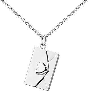 Personalised Envelope Necklace Locket with Valentines & Birthday Engraved Love Letter, Mother's Secret Note, Gift for Her