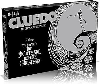 Winning Moves Nightmare Before Christmas Cluedo Board Game, Join Jack, Sally, Dr Finkelstein, Oogie Boogie to figure out who kidnapped Sandy Claws, gift for ages 8 plus, Black