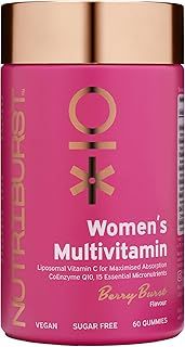 Women’s Multivitamin - Hormone Regulation & Support Collagen Formation - Contains 15 Micronutrients; B5, B6, B12, C, D - Vegan, Sugar Free Supplement - 60 Berry Gummies - 1 Month Supply