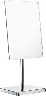 Axentia Rectangular Table Mirror with Base - Bathroom Vanity Mirror, Silver