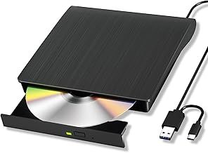 External Blu Ray Drive, USB 3.0 & Type-C 3D Blu Ray Drive BD/CD/DVD +/-Rw Read Burner, External Blu Ray Player for Laptop Windows11/10/Linux MacOS System, MacBook PC