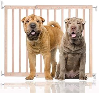 Bettacare Chunky Wooden Screw Fit Dog Gate, 63.5cm - 105.5cm, Natural, Wooden Dog Gate Gate, Screw Fit Pet Stair Gate, Puppy Gate, Stylish and Practical Safety Barrier