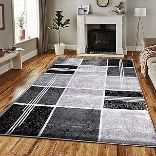 PHP Super Soft Rugs for Living Room Bedroom Rug - Thick Dense Pile Non Shed Fluffy Rug For Bedroom - Small Medium Large Carpet Area Rugs Kitchen Floor Mat (160 x 230 cm (5ft 4" x 7ft 8"), Black)