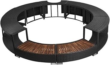 Panana Garden Hot Tub Poly Rattan Spa Surround Wicker Furniture Outdoor Conservatory Patio Black