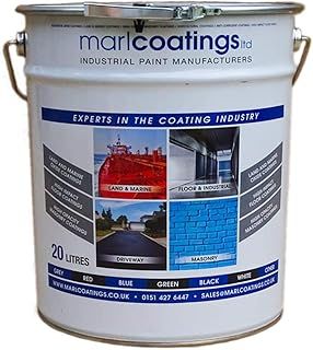 marlcoatings Heavy Duty Durable Polyurethane Concrete Industrial (20L Light Grey) Semi Gloss Floor Paint, Great for Garages, Car showrooms, Factories and Many other uses.