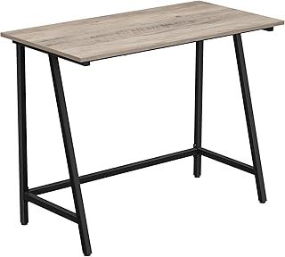 VASAGLE Computer Desk, Writing Desk with Steel Frame, Rustic Top, Home Study Table, Easy Assembly, 50 x 100 x 75 cm, Industrial, Greige and Black LWD040B02