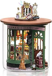 Cuteefun DIY Miniature Dolls House Kit, DIY Wooden Doll House Kit with Dust cover, Handmade Crafts for Adults, Creative Room, Gift for Birthday, Chirstmas (Magic Shop)