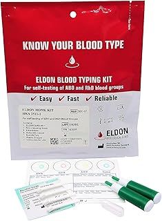 1 x Blood Type Test Kit - Group A, B, RHD Testing - Home EldonCard Tests
