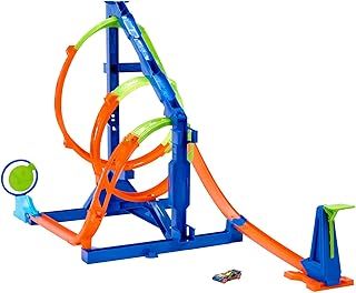 Hot Wheels Action Track Set with 1 Toy Car, 2 Different Corkscrew Challenges and Track Storage, Hot Wheels Action Corkscrew Twist Kit Track Set, HMX41