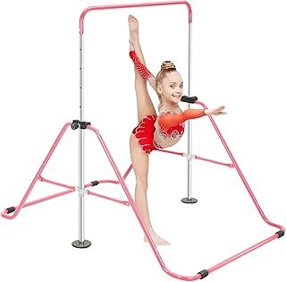 Gymnastics Bar Kids Folding Horizontal Bar Gymnastic Training Equipment Adjustable Height for Home Gym Indoor Garden Outdoor