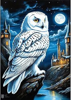 RICUVED Owl Diamond Art Kits for Adults Beginner,5D Diamond Painting DIY Full Drill Diamond Painting Kits Castle Diamond Art Kits for Home Wall Decor Gifts 30X40cm