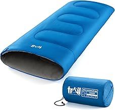 Trail Kids Sleeping Bag, Mini Envelope 200gsm, 2 Season Summer Spring Autumn, Boys, Girls, Outdoor Camping, Lightweight Compression Carry Bag, 160cm x 65cm