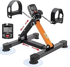 Pedal Exerciser Mini Exercise Bike Under Desk Bike Pedal Sit Down Machine Portable with LCD Display & Adjustable Height & Pedal Resistance Folding Bike for Arm & Legs Machine Home120kg Capacity