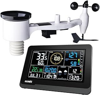 ECOWITT Weather Stations UK WS3900, 7 in 1 Weather Station Outdoor Sensor Units WS69, 7.5 inch Home Wifi Indoor LCD Colour Console with 3 in 1 Sensors, Ecosystem IOT Intelligent Linkage Control 868
