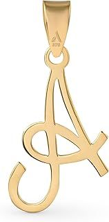 Amberta Italian 9ct Gold Initial Pendant for Women and Men | Real Letter Pendant Without Chain | Solid Gold