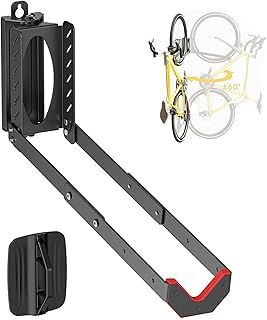 Mimoke Adjustable Space Saving Bicycle Wall Mount Easy Lifting Design with Folding Arm and Swivel Function