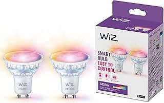 WiZ GU10 Smart LED Glass Bulb – Smart Connected WiFi Works with Alexa,Google Assistant & HomeKit, Dynamic Scenes on App Including Relax Mode, Music sync for Bedroom, Kitchen, TV, Party, 2 Pack, 50W
