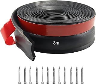 Universal Garage Door Seal 3m, Multipurpose Garage Door Rubber Seal Strip, Garage Bottom Seal Garage Draught Excluder with Nails