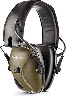 awesafe GF01 Electronic Shooting Earmuffs Ear Defenders Noise Reduction Sound Amplification Electronic Safety Ear Muffs, NRR 24, Ideal for Shooting and Hunting