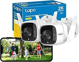 Tapo C310P2 2-Pack 2K Security Camera Outdoor Wireless & Wired, Outdoor Camera No Monthly Fee, AI Detection, Advanced Night Vision, Two-Way Talk, IP66 Weatherproof, Works with Alexa & Google