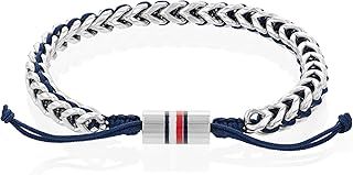 Tommy Hilfiger Jewelry Men's Stainless Steel and Nylon Intertwined Bracelet with Adjustable Closure - 2790511