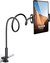 Lamicall Gooseneck Tablet Holder, Flexible Tablet Stand - 36" Lazy Arm 360 Adjustable Holder Clamp Bracket Bed for 2024 iPad Pro 9.7, 10.5, 11, iPad Air mini 2 3 4 5 6, Switch, 4.7-11" Devices -Black