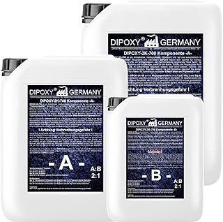 6,0kg DIPOXY-2K-700 Epoxy Resin and Hardener 2K EP Laminating Clear Cast UV res. DIPOXY-2K-700 Wooden Table Base Aquarium Terra Construction…