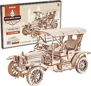 ROKR 3D Puzzle Wooden Model Kit Car for Adult Model Building Kits, Model Kits for Adults to Build, Christmas Birthday Gifts for Teens and Adults, Vintage Car