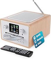 Internet Radio CD Player and DAB+ | Bluetooth, Spotify Connect, Podcasts | FM Radio, Dual Alarm, 90 Presets | Custom EQ Settings | Full Colour LED Display & Remote Control | MAJORITY Homerton (Oak)