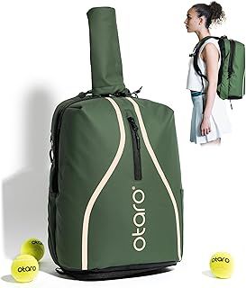 Otaro Tennis Bag with Separated Shoe Compartment (Fits 2 Tennis Rackets) Including Racket Protection | Premium Tennis Backpack for Men & Women | Unisex