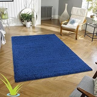 80x150cm Navy Blue Shaggy Rugs Living Room |5mm Thick Pile | Extra Large Small Medium | Rectangular Size | Soft Touch | Living Room Area Rugs | Non Shedding
