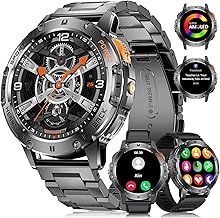 Smart Watch for Men Answer/Make Call, 1.43" AMOLED 530mAh Military Smartwatch with Torch, 100+ Sport Modes Activity Fitness Tracker IP68 Waterproof Heart Rate Sleep Monitor for Android iOS 2025