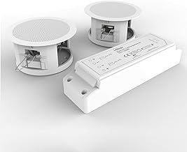 Ceiling Bluetooth Speakers Complete Kit - Easy To Install Ceiling Speakers Fit in Existing Downlight Cut-Out Easy To Pair Bluetooth White