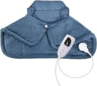 Volenx Heat Pad for Neck and Shoulder, Fleece Electric Heating Pad with 6 Heat Settings and 4 Timer Setting, Heated Shoulder & Neck Wrap Warmer with Over-Heating Protection, Machine Washable