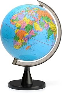 Toyrific | World Globe for Kids, Educational Rotating World Children Map with Stand for, Small, 20cm