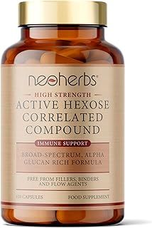 Active Hexose Correlated Compound - 600mg - 120 Capsule - Immune Support - Alpha Glucans - Supports T-Cell/Natural Killer Cell Activity - UK Made - GMP Standards